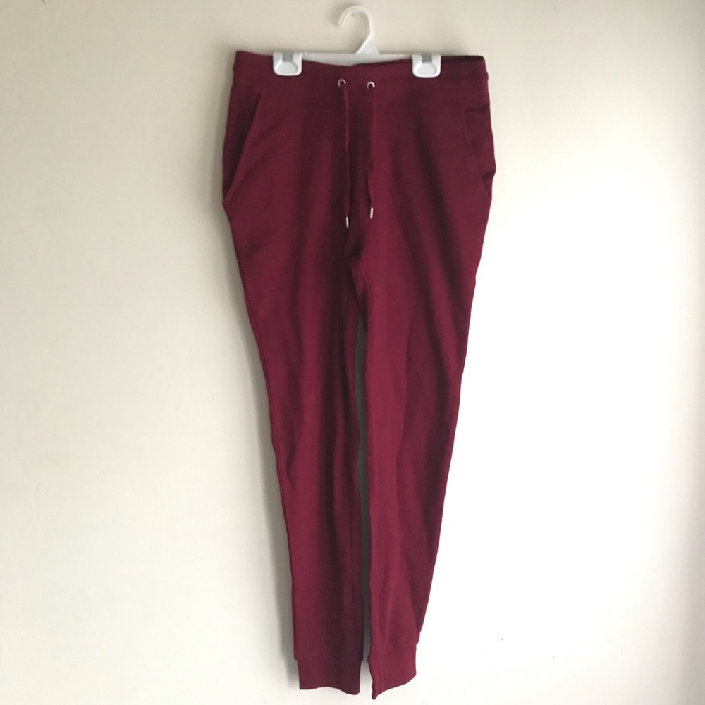 dark red joggers